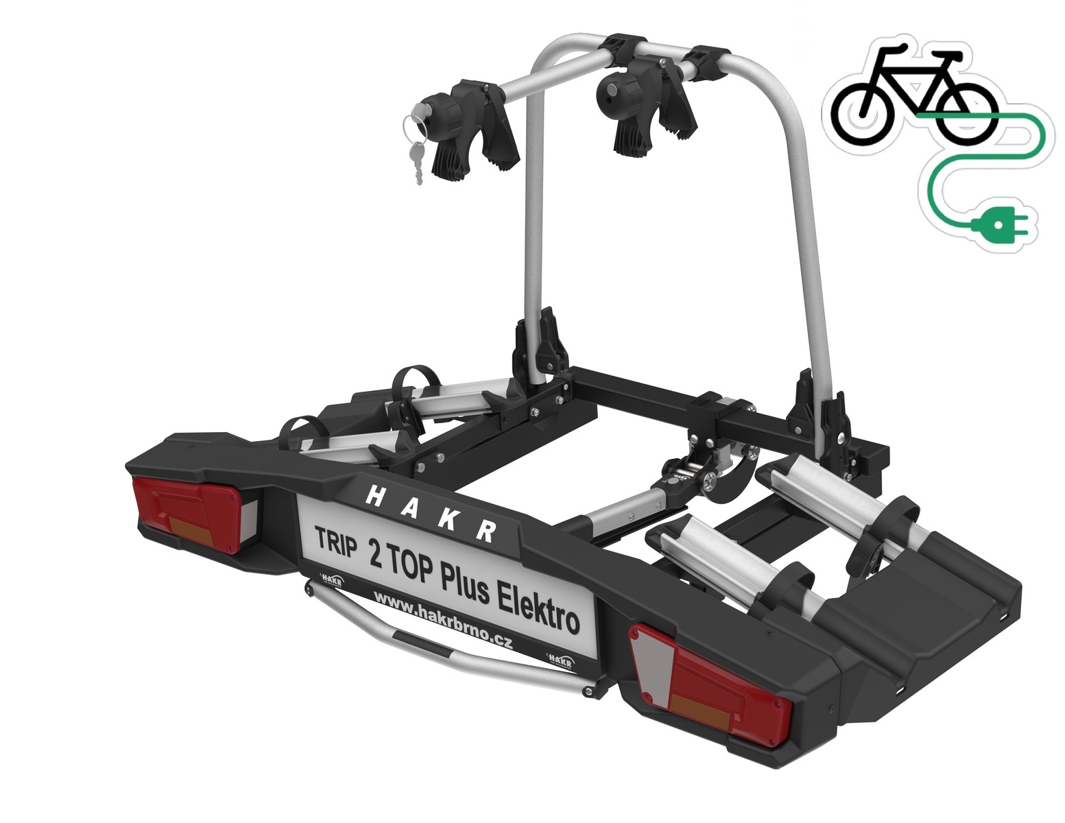 Nosič bicyklov na ťažné zariadenie HAKR Trip 2 TOP Plus Elektro